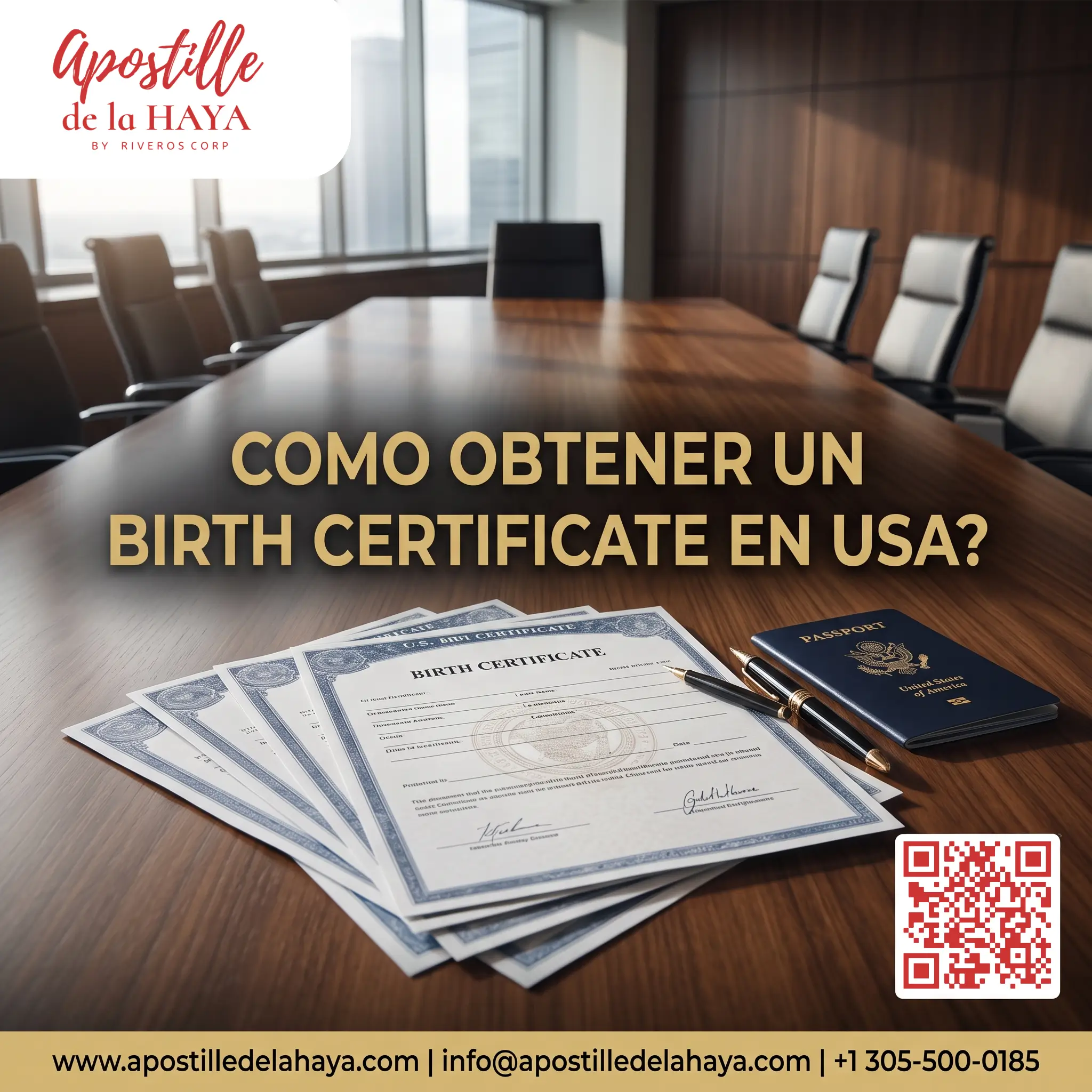 Como obtener un birth certificate en USA?