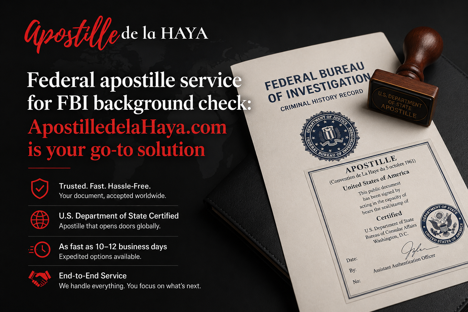Federal apostille service for FBI background check
