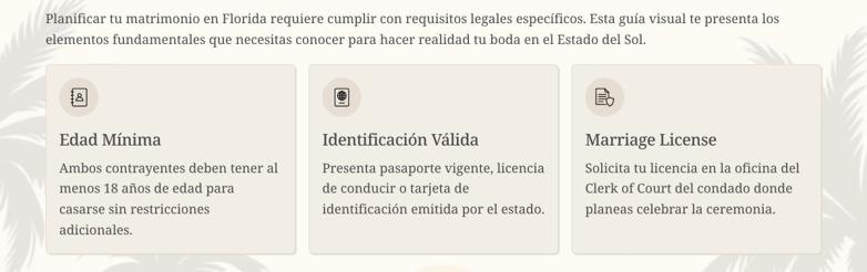 requisitos para casarse en florida