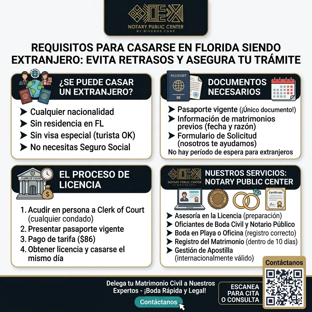 Requisitos para Casarse en Florida Siendo Extranjero- Evita Retrasos y Asegura tu Trámite