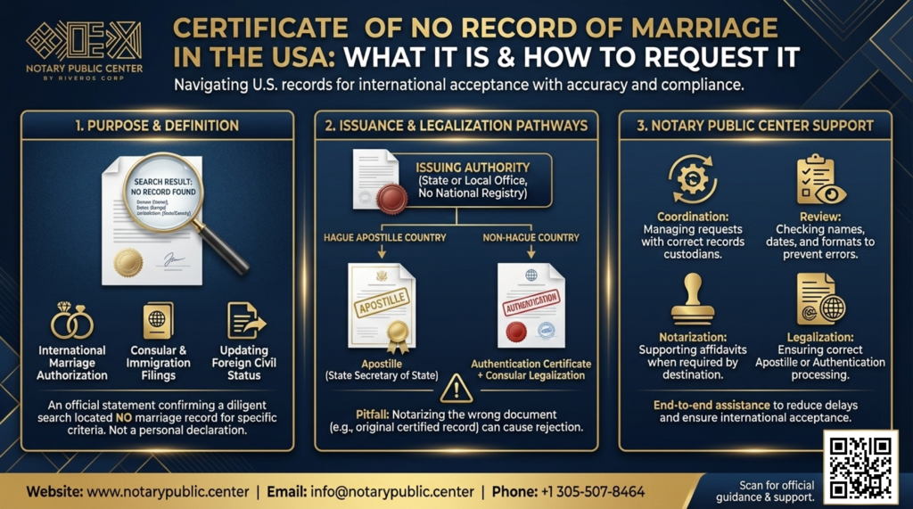 Certificate of No Record of Marriage