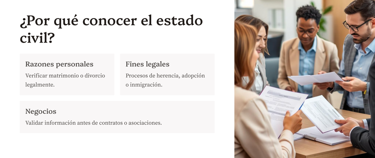 como saber el estado civil de una persona en estados unidos