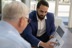 Concentrated bearded man