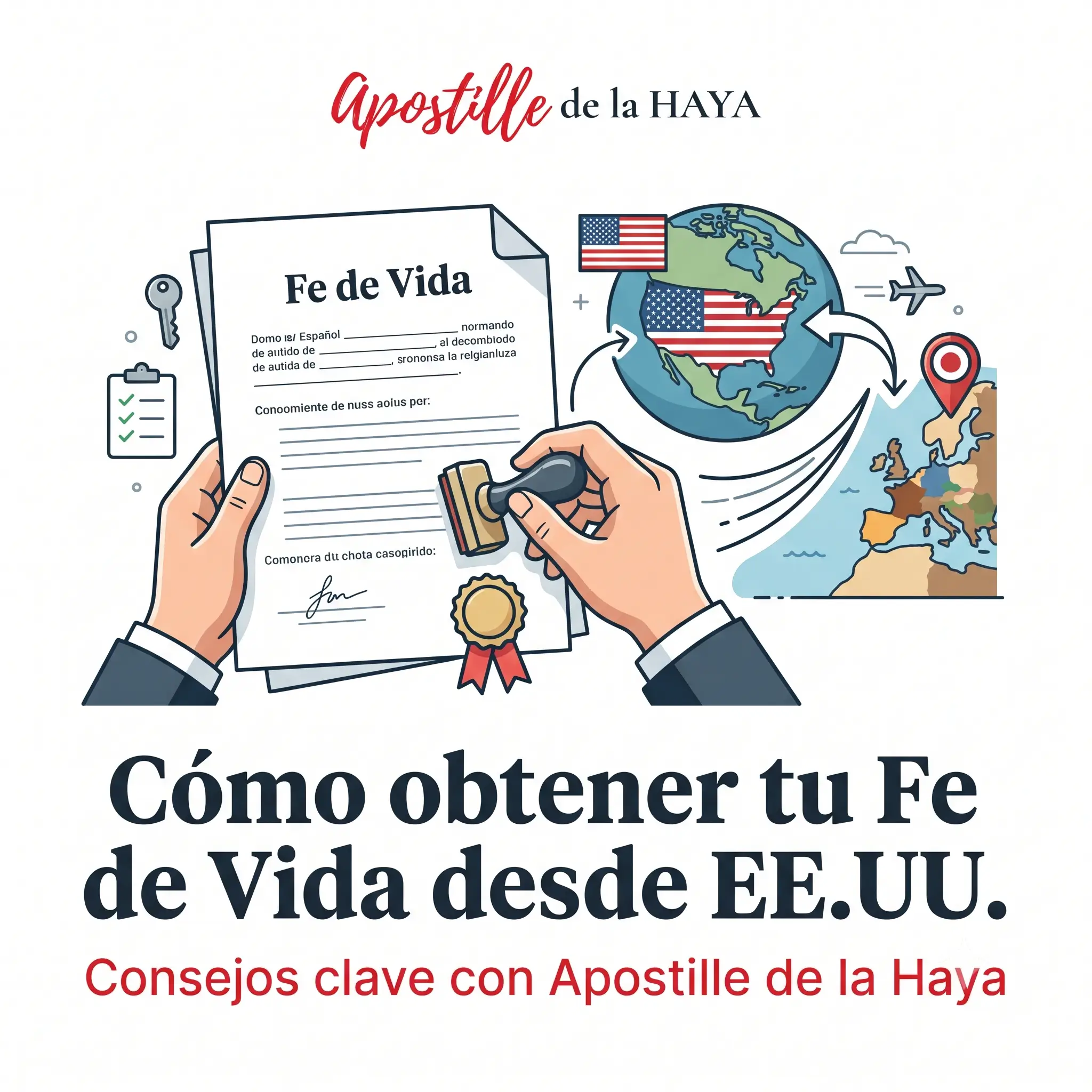 Cómo obtener tu Fe de Vida desde EE.UU. Consejos clave con Apostille de la Haya