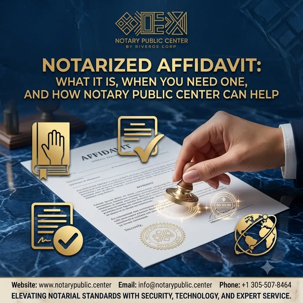 Notarized Affidavit: What It Is, When You Need One, and How Notary Public Center Can Help