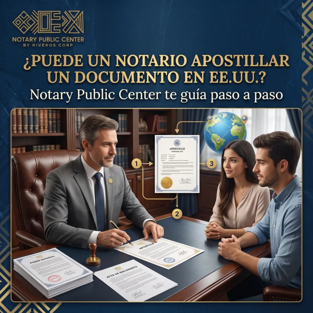 ¿Puede un notario apostillar un documento en EE.UU.? Notary Public Center te guía paso a paso