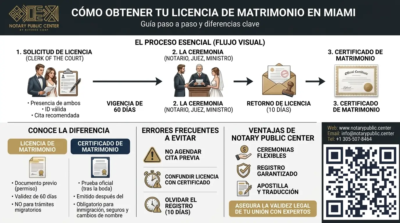 ¿Qué es una licencia de matrimonio y por qué la necesitas en Miami?