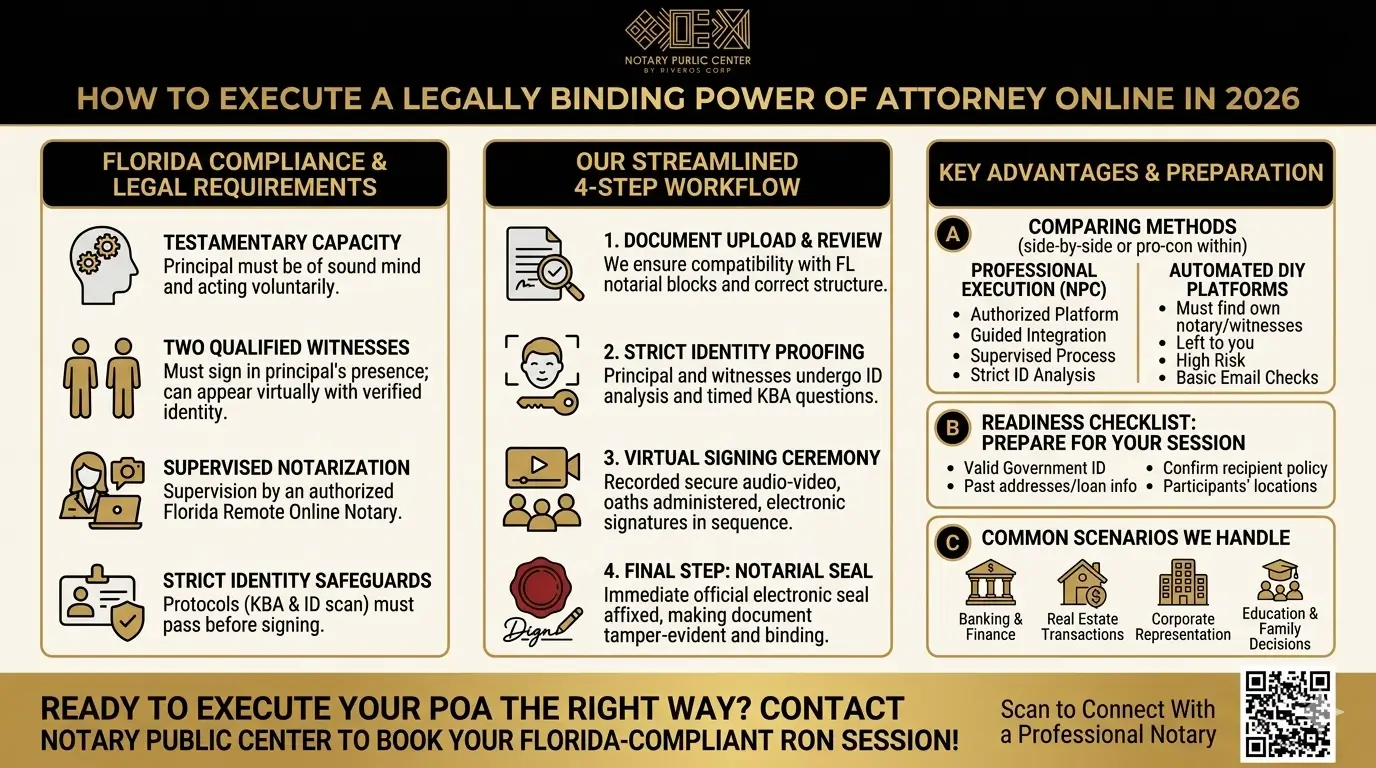 How to Execute a Legally Binding Power of Attorney Online Notary public center