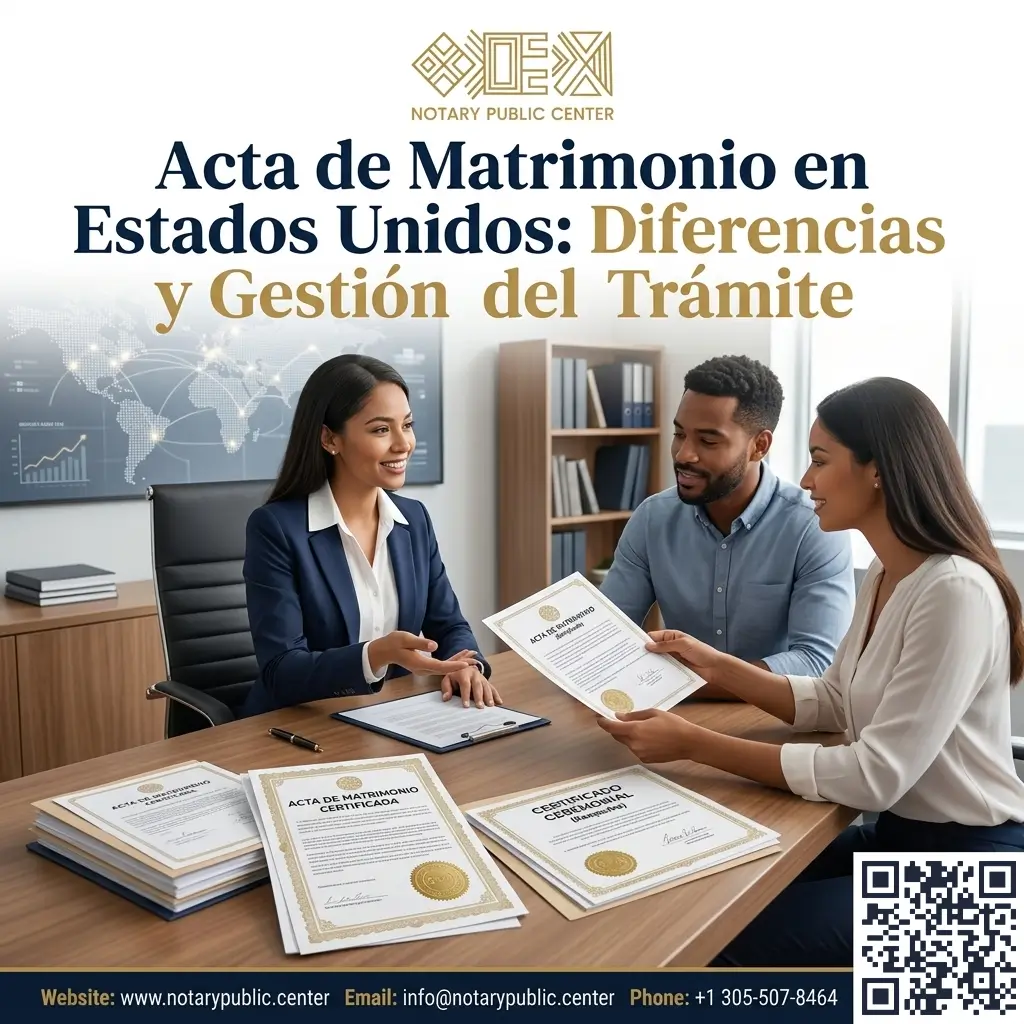 Acta de Matrimonio en Estados Unidos: Diferencias y Gestión del Trámite