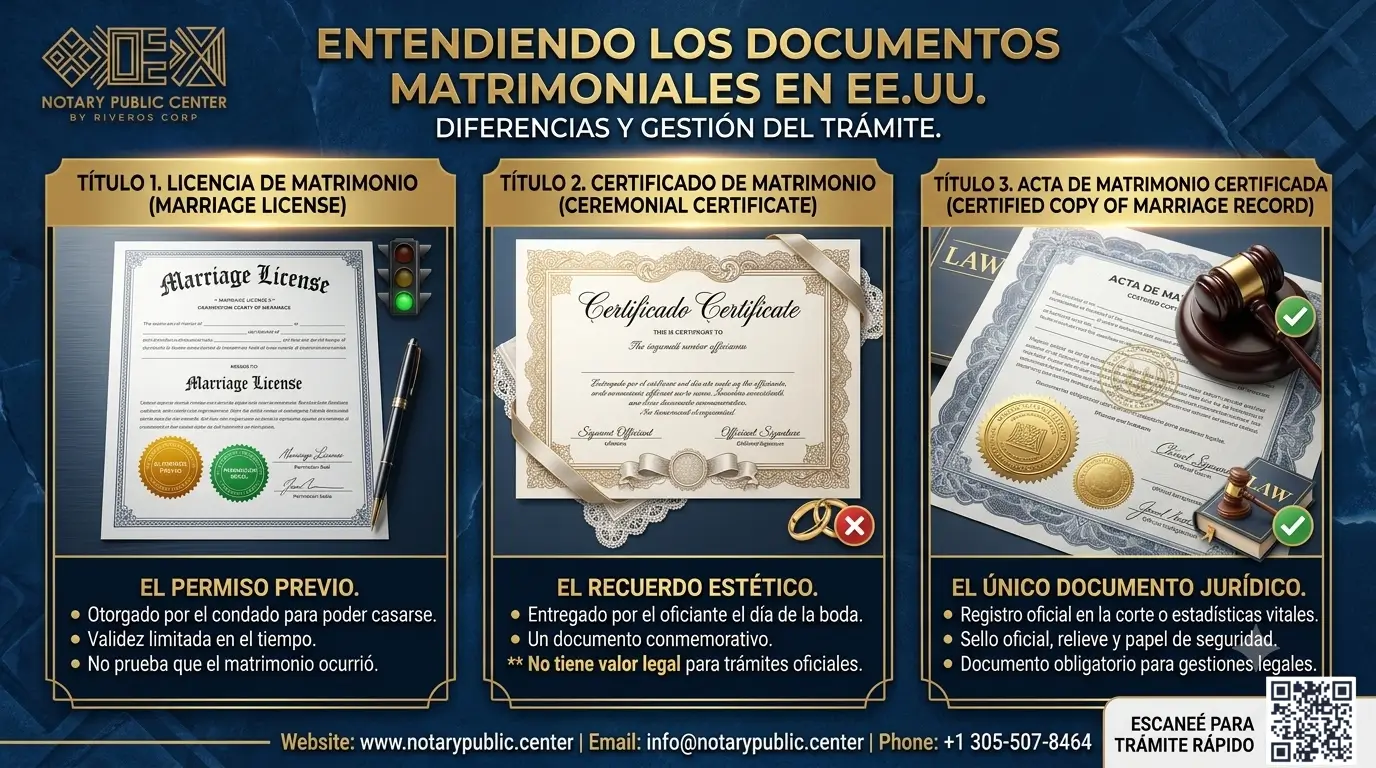 Diferencia entre la Licencia, el Certificado y el Acta Certificada