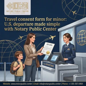 Travel consent form for minor: U.S. departure made simple with Notary Public Center