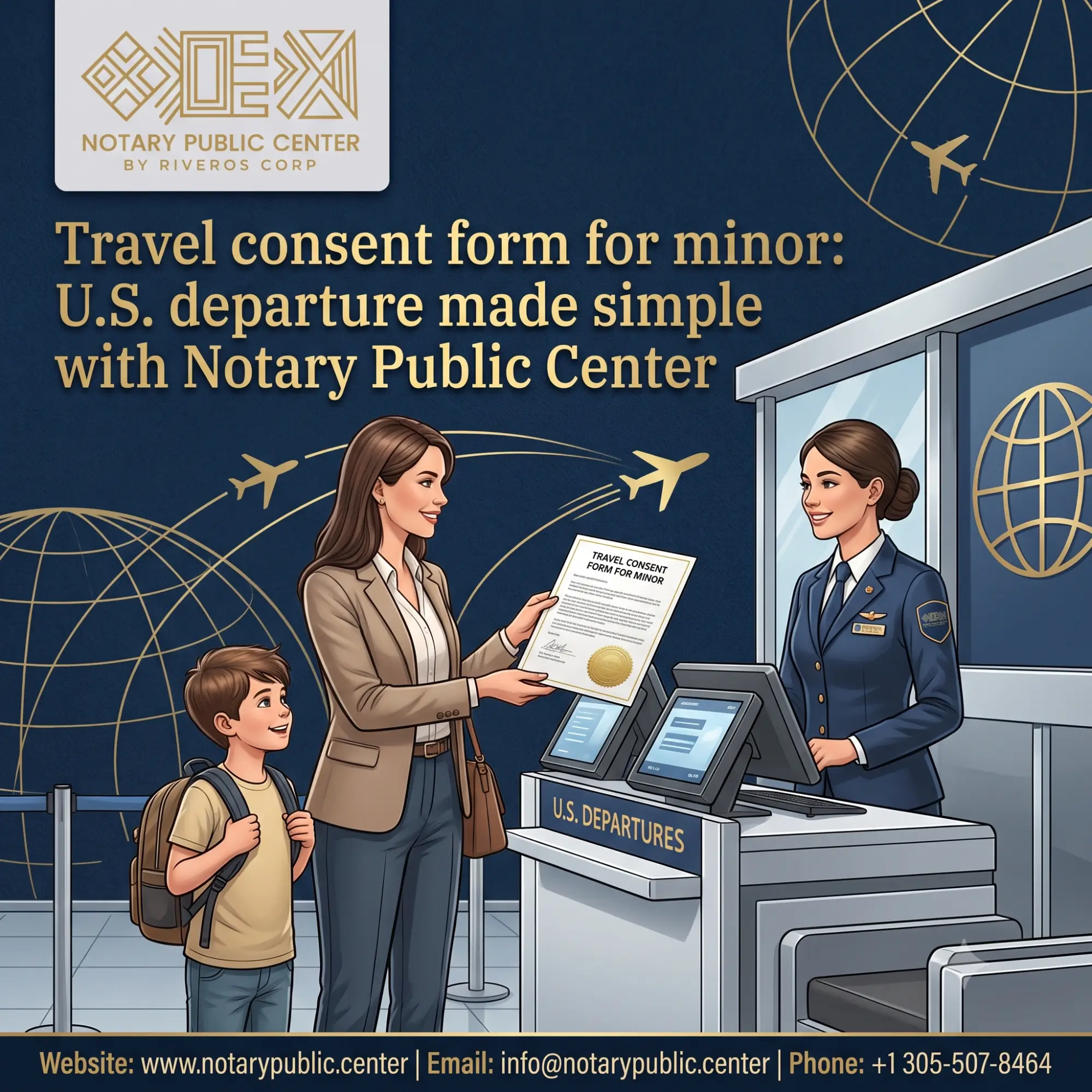 Travel consent form for minor: U.S. departure made simple with Notary Public Center