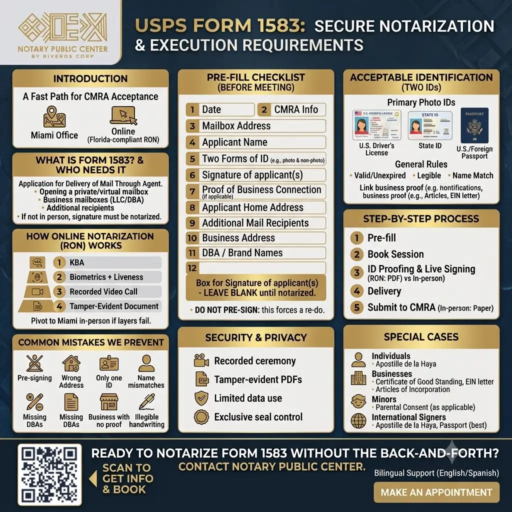 USPS Form 1583- Secure Notarization and Execution Requirements