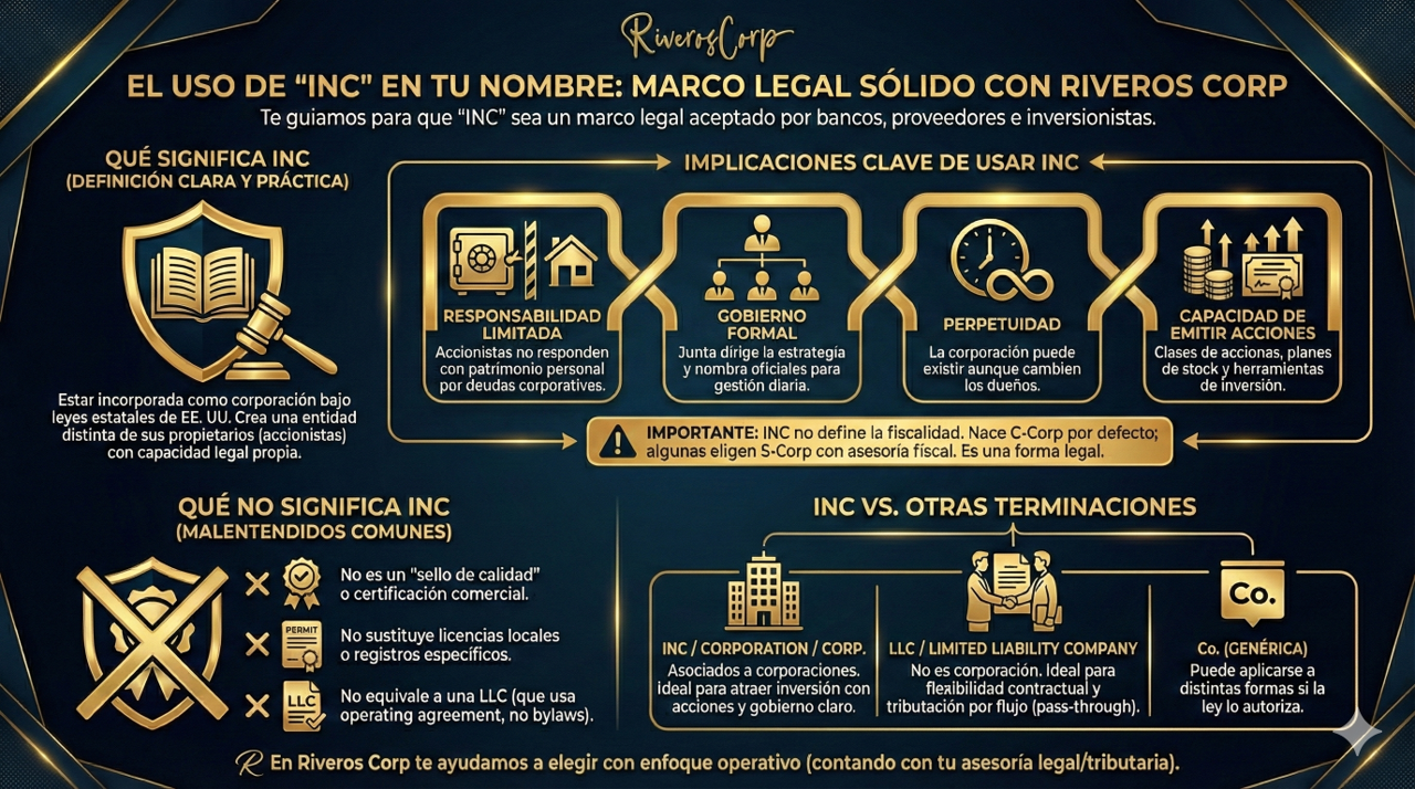 que significa inc en una empresa