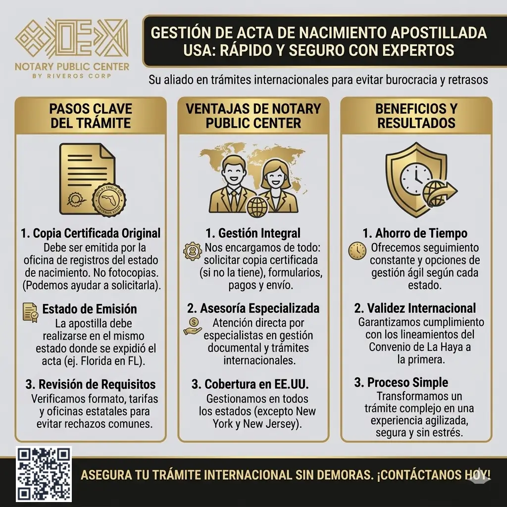 Onbten tu Acta de Nacimiento Apostillada USA