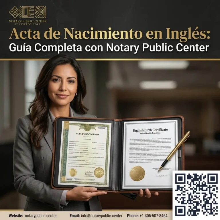 Acta de Nacimiento en Inglés: Guía Completa con Notary Public Center