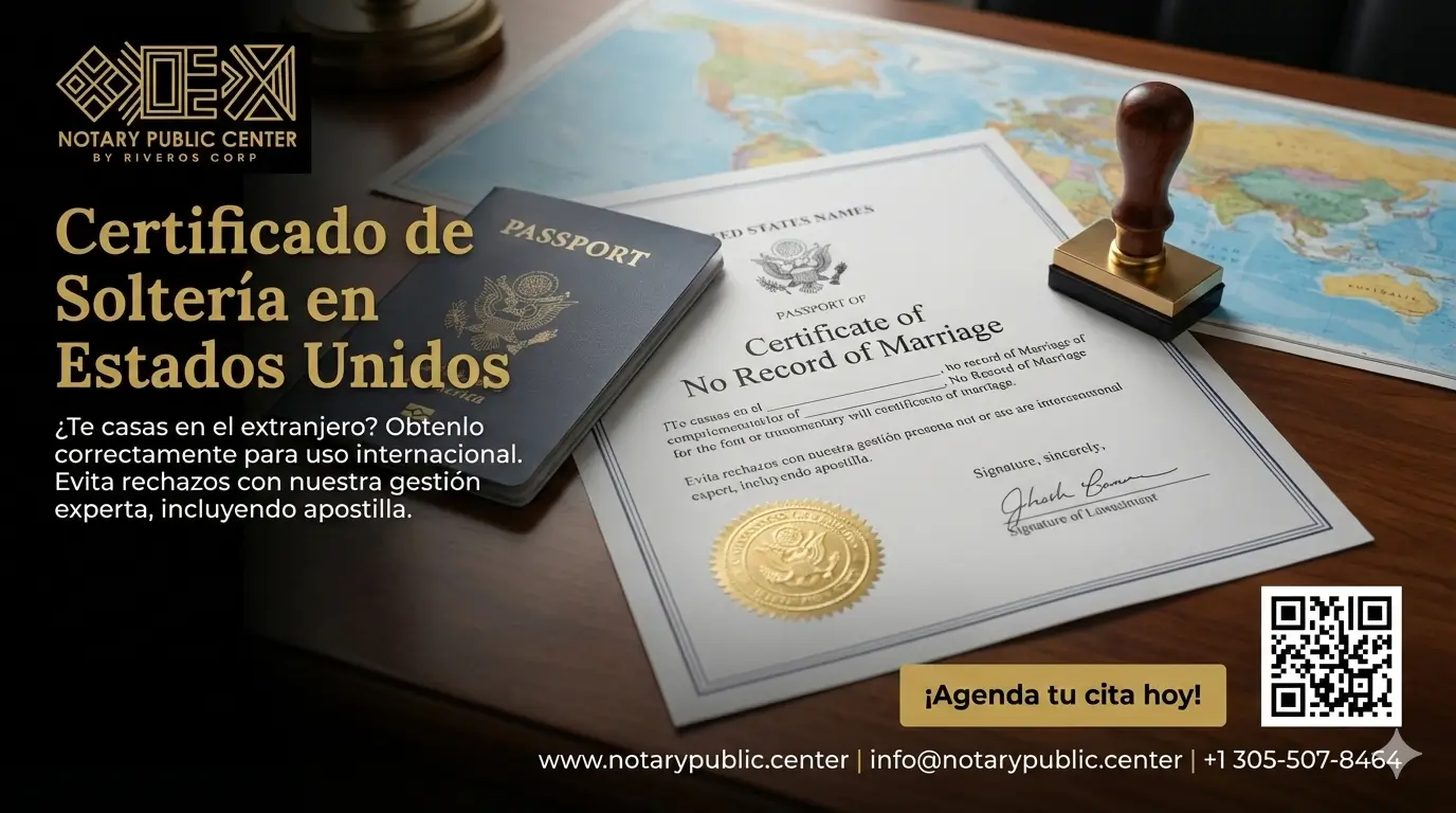 Certificado de Soltería en Estados Unidos