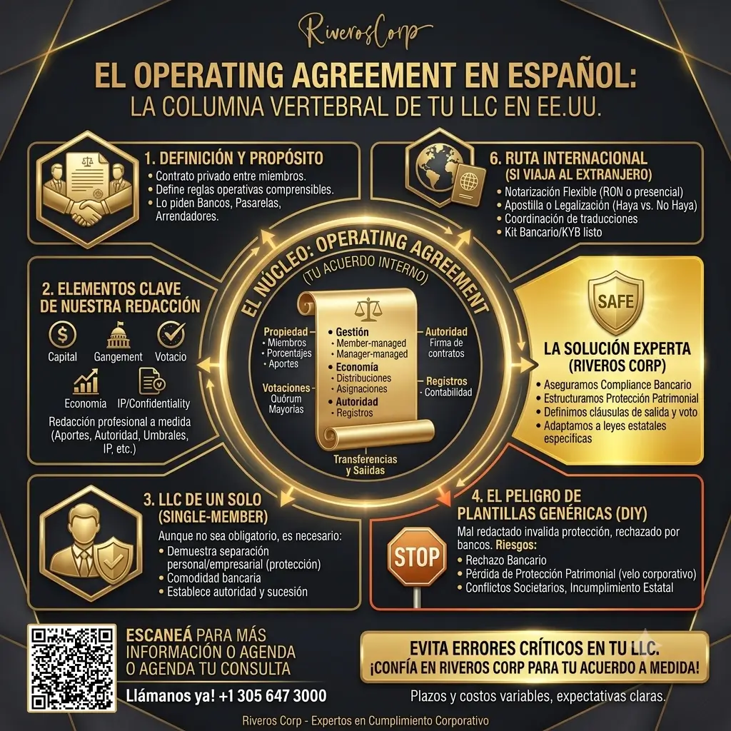 Operating Agreement en Español: Qué es y Por Qué las Plantillas Ponen en Riesgo tu LLC