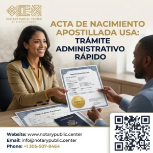Acta de Nacimiento Apostillada USA: Trámite Administrativo Rápido