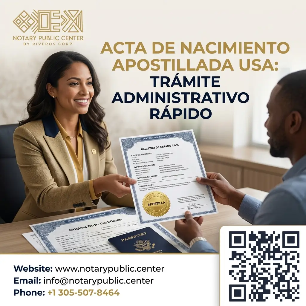 Acta de Nacimiento Apostillada USA: Trámite Administrativo Rápido