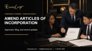 Amend Articles of Incorporation – Riveros Corp