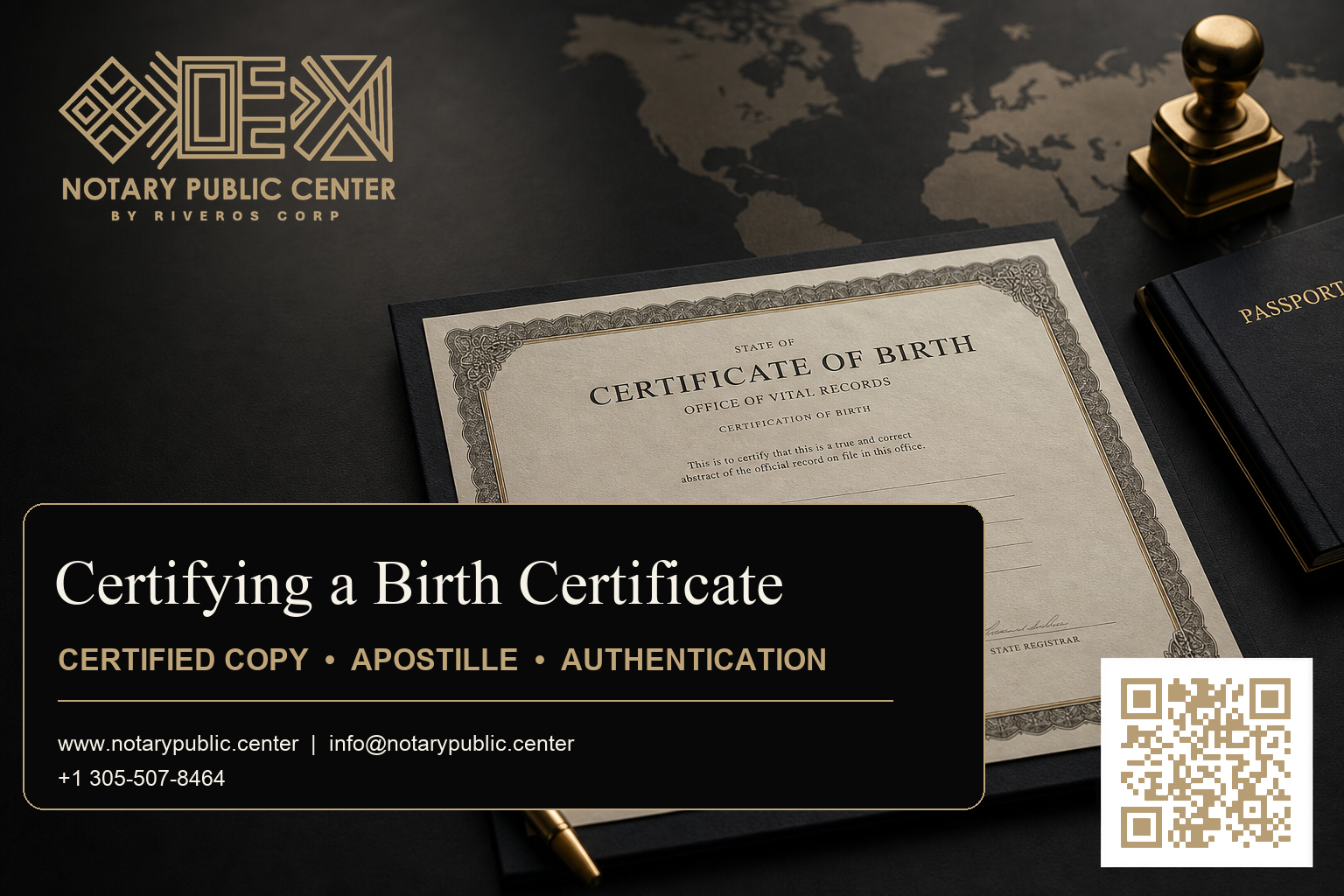 Certifying a birth certificate with Notary Public Center