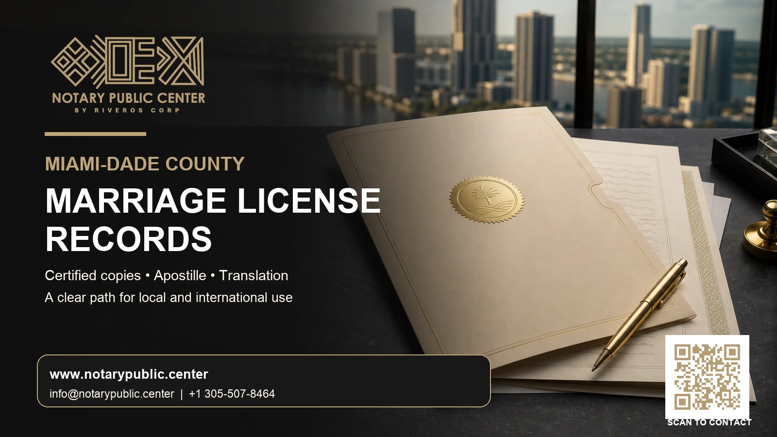 Miami-Dade County marriage license records and certified copy services