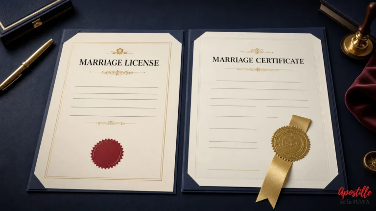 marriage certificate vs marriage license