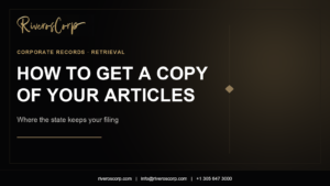 How to get a copy of your articles of incorporation from the state — Riveros Corp