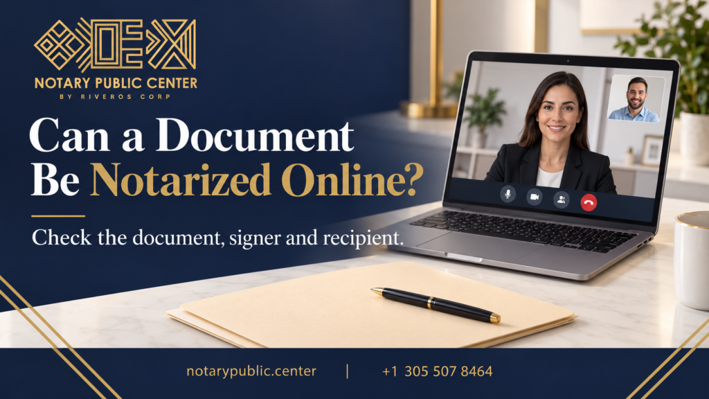 Can a document be notarized online? Review with Notary Public Center