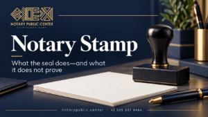 Stamp of notary public: Florida seal requirements with Notary Public Center