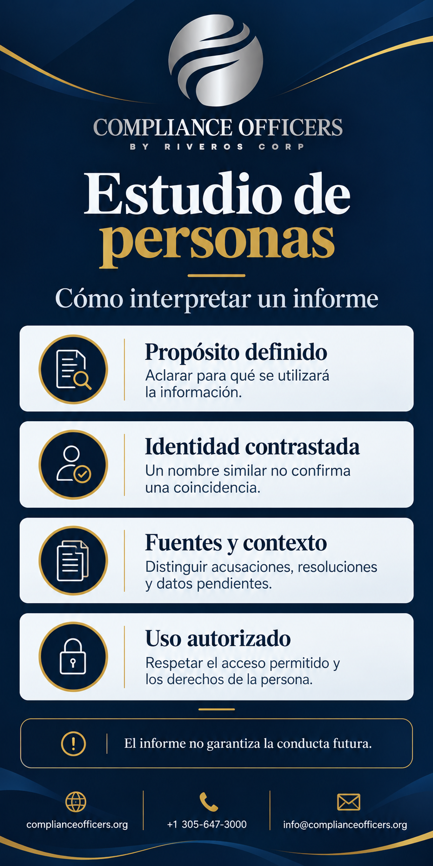 Estudio de personas: propósito, identidad, fuentes y uso autorizado de información