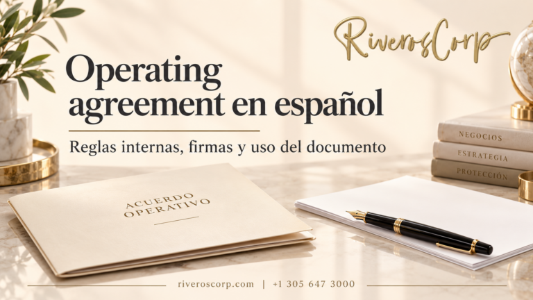 Operating agreement en español: documentación de una LLC con Riveros Corp