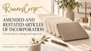 Amended and restated articles of incorporation with Riveros Corp