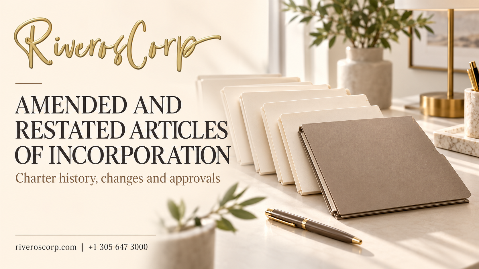 Amended and restated articles of incorporation with Riveros Corp